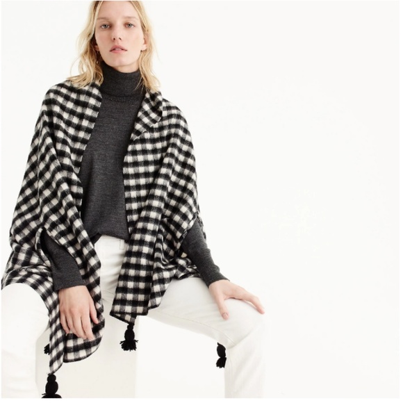 J. Crew Accessories - J. Crew Checkered Cape-scarf